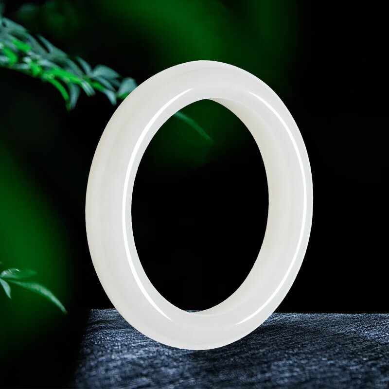 正品新疆白玉羊脂级真玉石手镯妈妈女友礼物支持复检国风气质手饰