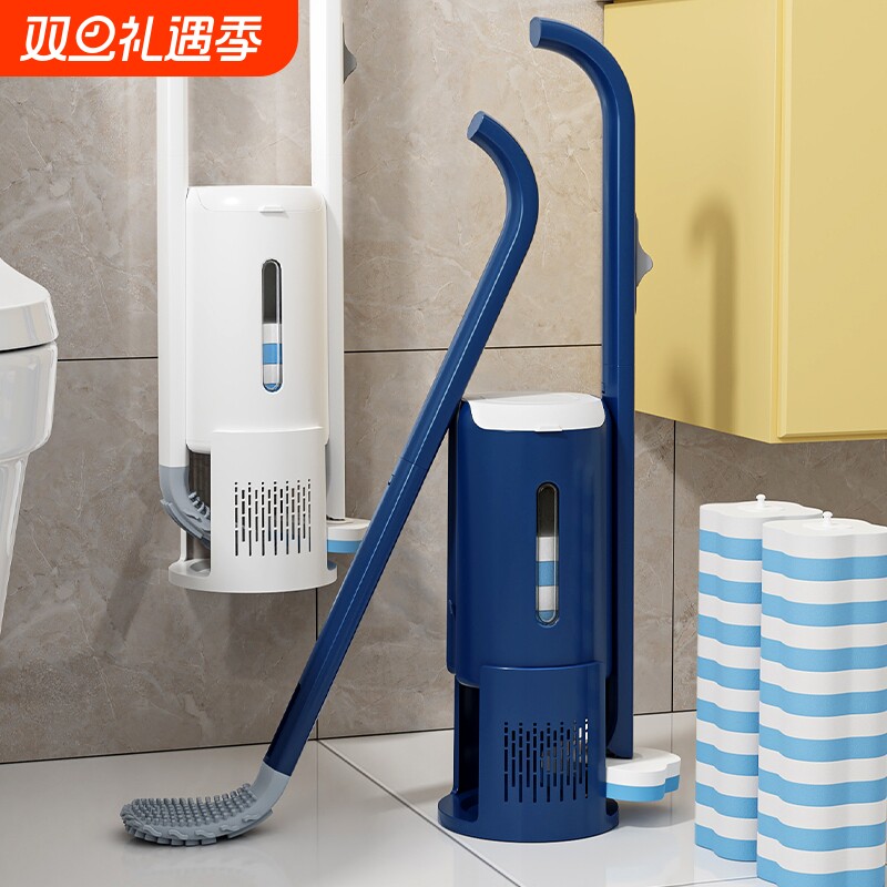 双头马桶刷长柄家用无死角一次性壁挂卫生间厕所缝隙清洁神器刷子