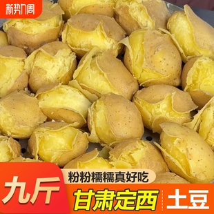正宗甘肃定西土豆沙面黄心马铃薯蔬菜洋芋旱沙地新鲜现挖9斤自种