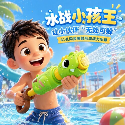 儿童卡通抽拉式水枪玩具高压喷水远射程漂流泼水节滋呲水枪男女孩