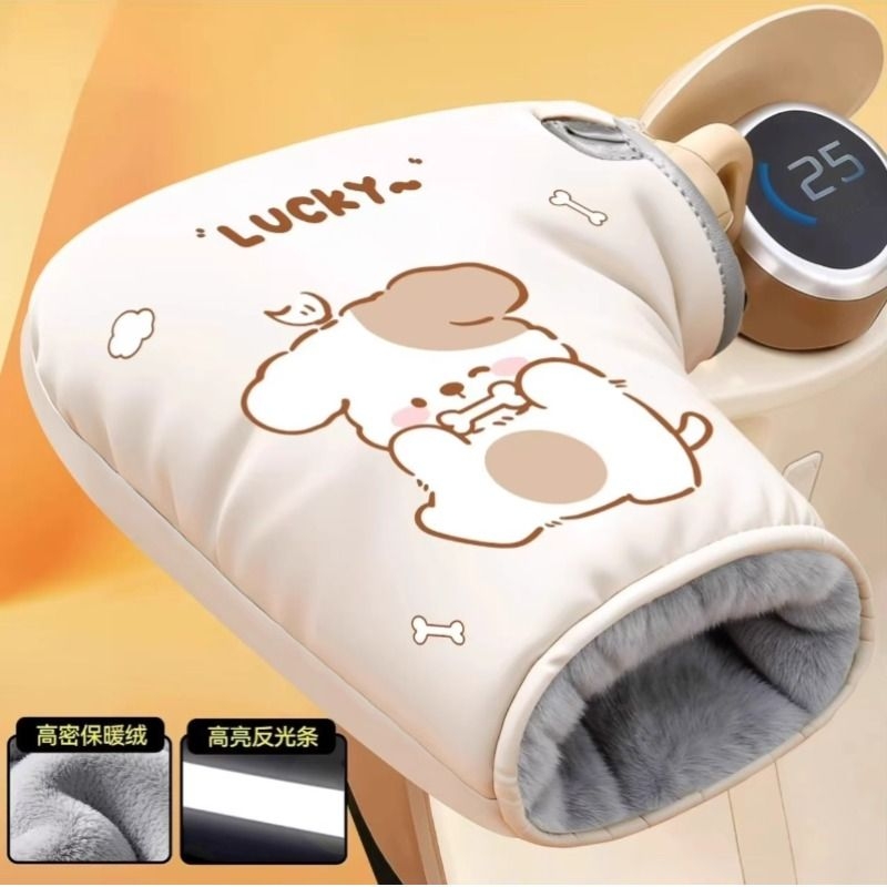 冬季电动车骑行手套防风加绒保暖