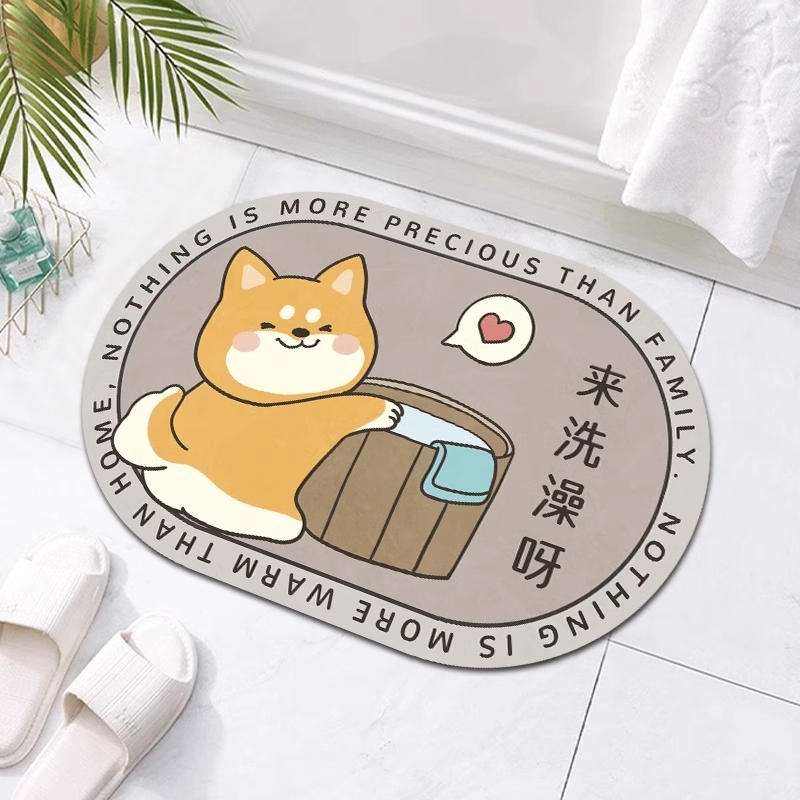 2.7亓！柴犬硅藻泥地垫30x40cm人人能迫！满5可抵筘 社群免单