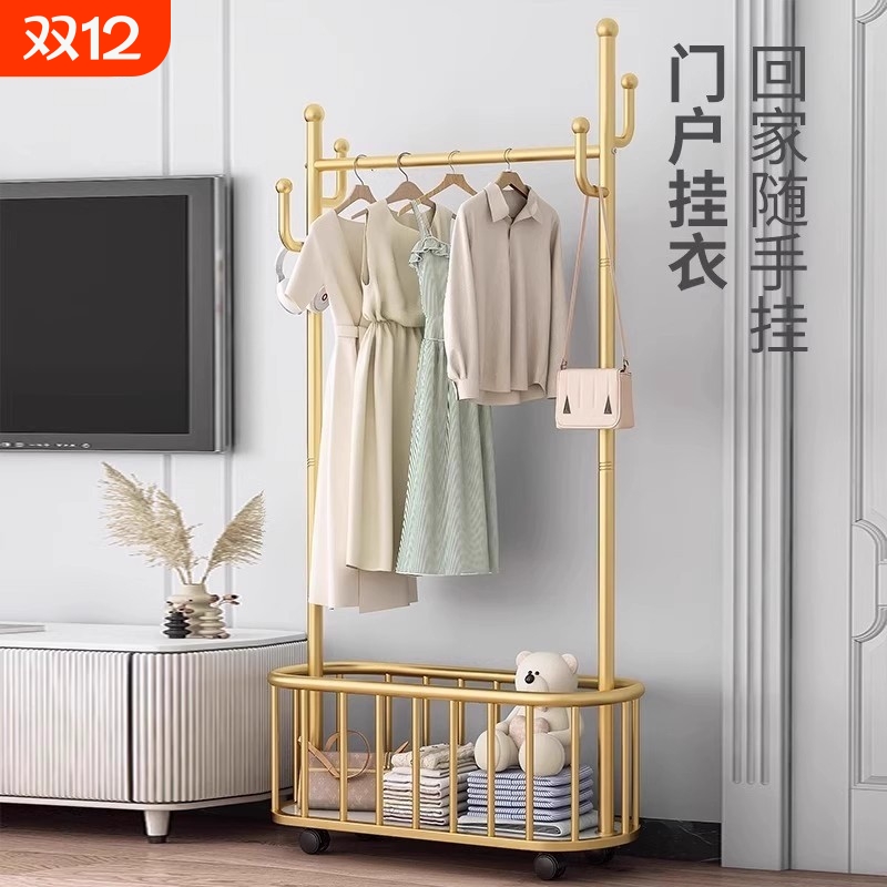 衣架落地挂衣架卧室可移动室内轻奢晾衣服架子衣帽架客厅置物欧式