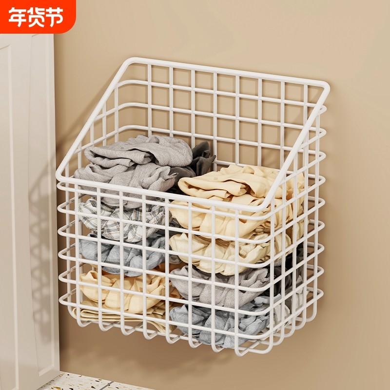 壁挂脏衣篮可折叠家用卫生间浴室洗衣篮大容量收纳篮脏衣服篓网格,收纳整理,脏衣篮,淘宝优惠券,粉丝福利购,淘宝优惠卷