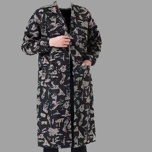 女男士 外套干活厨房夏季 大褂防尘围裙加绒迷彩 工作服薄款 罩衣男款