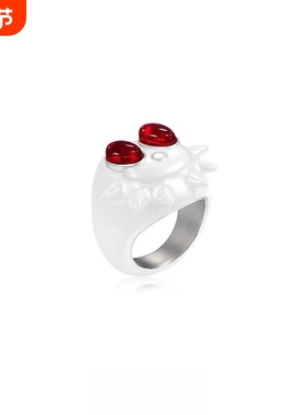 河豚海怪幽灵宝宝戒指限定款私藏高级风创意个性风格明星同款礼物