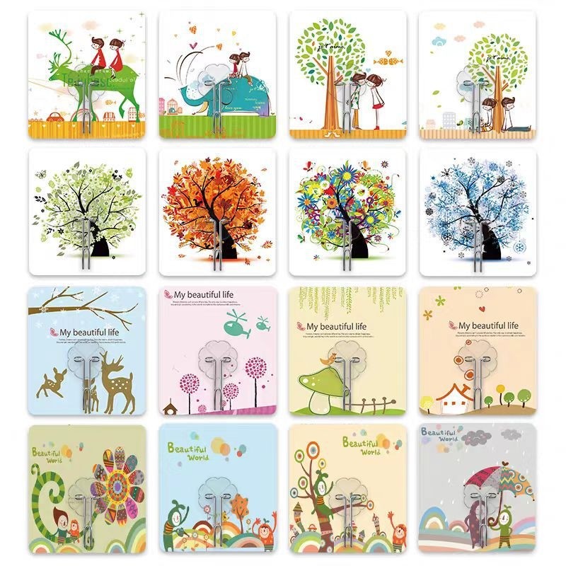 挂钩强力粘胶贴墙壁彩色免打孔无痕承重浴室粘钩背胶粘贴重物墙面