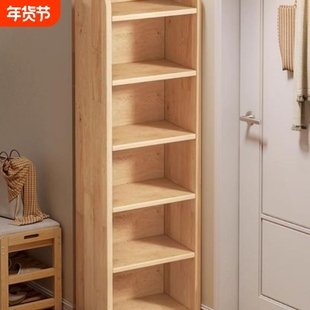 全实木鞋架小型窄款家用门口入户省空间多层2025新款收纳松木鞋柜
