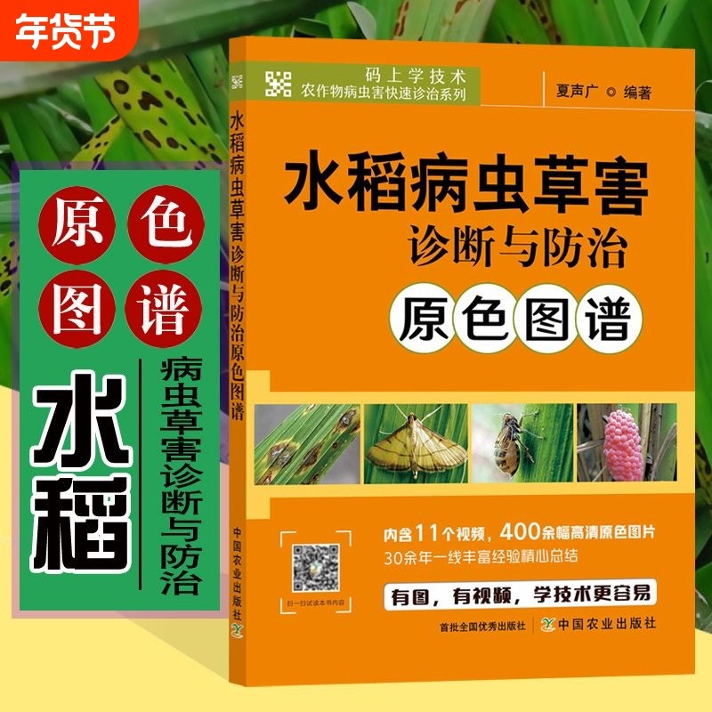 水稻病虫草害诊断与防治原色图谱 水稻栽培种植技术书籍水稻病虫害防控稻麦病虫害防控技术稻田农作物病虫害诊治技术书籍