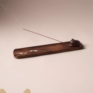 云杨茶舍胡桃木线香底座创意简约檀香沉香香插香拖实木茶桌线香炉