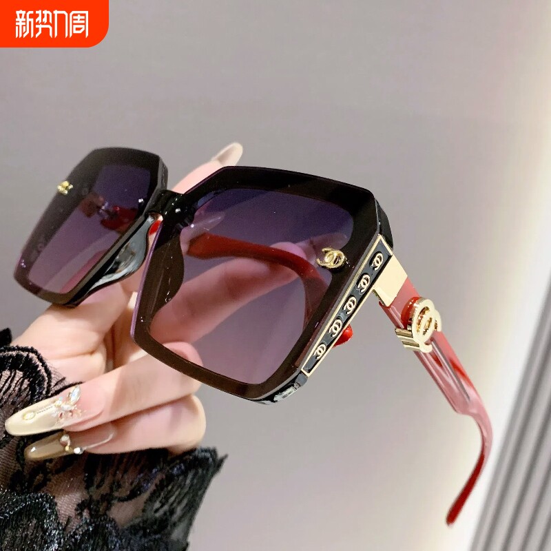 太阳镜女款2025新款防紫外线墨镜开车偏光镜大脸显瘦大牌眼镜圆脸