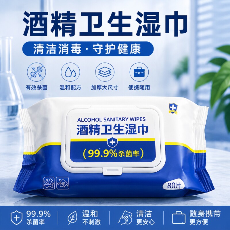 酒精湿巾大包装75度杀菌抑菌清洁图片