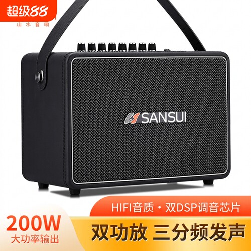 山水X600乐器蓝牙音箱家用K唱歌户外广场舞声卡音响一体机大功率