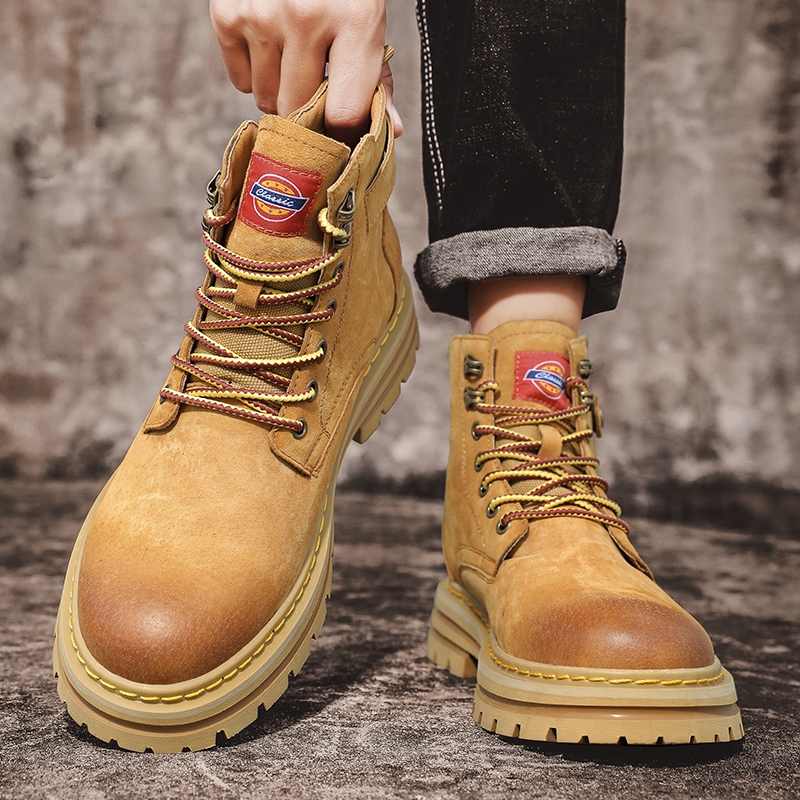 马丁靴男款2025新款冬季潮流复古工装靴户外加绒保暖短靴男士靴子