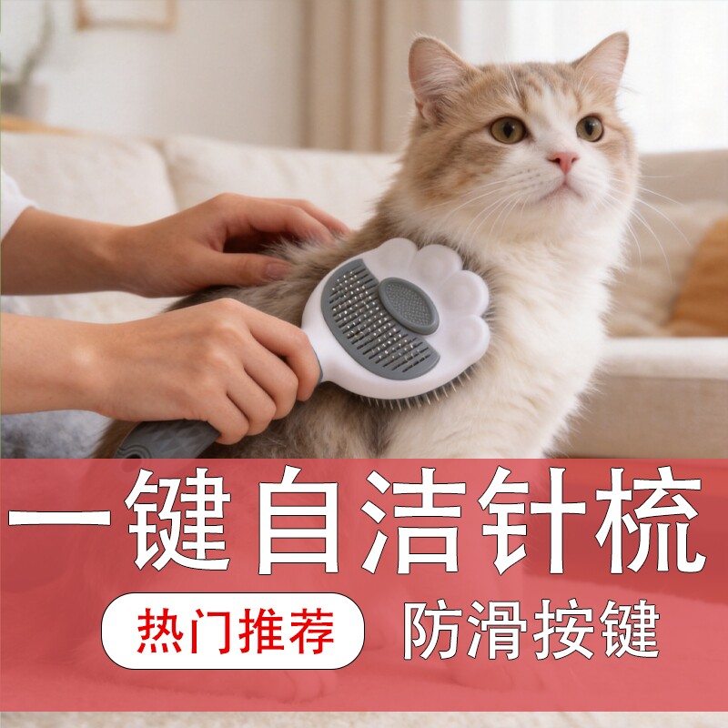 猫猫梳子狗狗梳子去浮脱毛撸猫神器清理长毛专用宠物猫咪狗狗用品