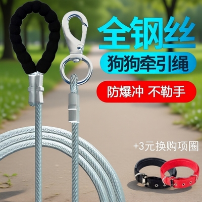 新泽佳钢丝狗绳加粗狗绳防咬断