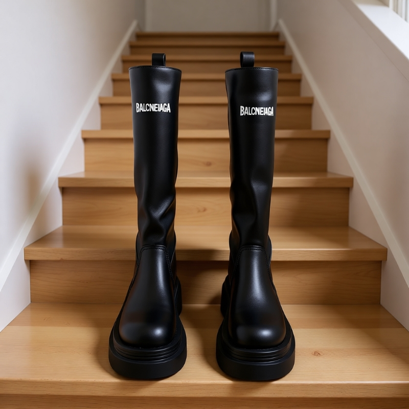 厚底高筒靴子女款秋冬长筒靴女2025新款爆款春秋款长靴黑色高跟