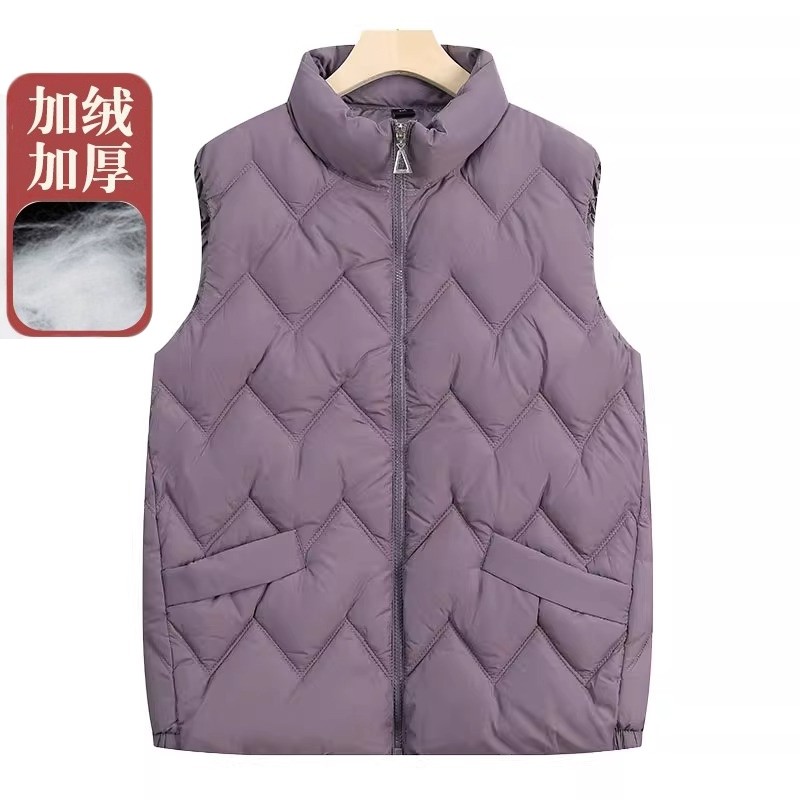 妈妈冬装背心外套宽松加厚棉马甲坎肩中老年人女奶奶保暖棉服马夹
