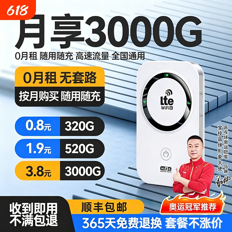 2026款智能wifi新款无线移动官方正品网络高品质宽带无限速wi-fi6便携式上网卡车载插卡路由器全国流量