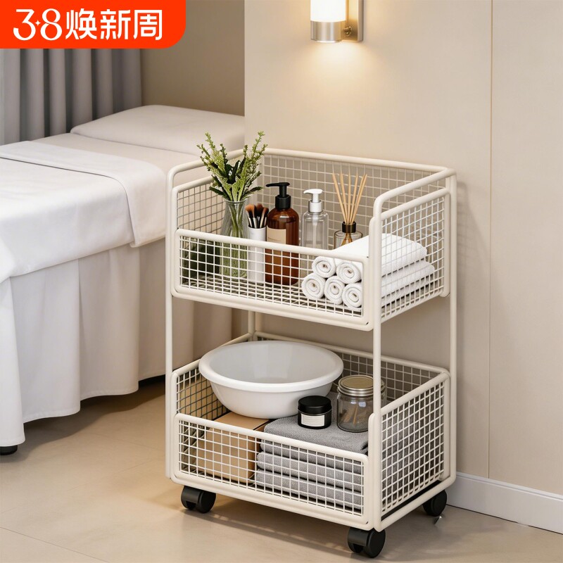 医用皮肤管理移动手推车高级美甲美睫仪器收纳置物架美容院小推车