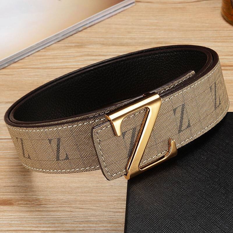 爱马男仕新款皮带男士真皮平滑扣头层纯牛皮中青年腰带休闲裤带年