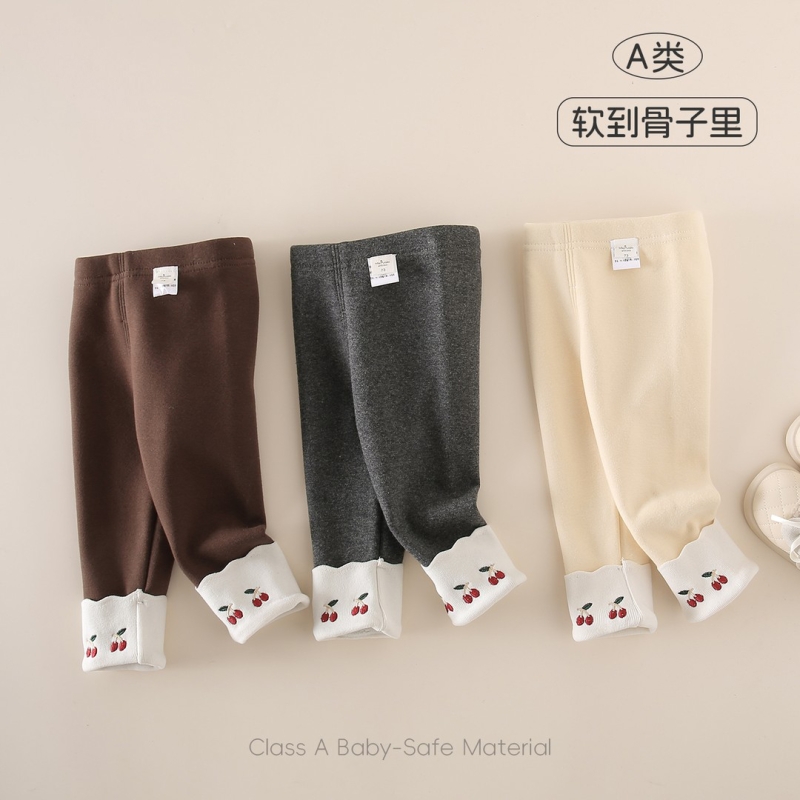 女童打底裤加绒秋冬款儿童冬季一体绒加厚保暖长裤子宝宝棉裤冬装