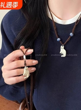 毛线编绳猫咪项链|超5500人收藏