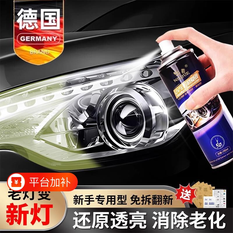 汽车大灯翻新清洗修覆液工具套装车灯画痕发黄镀膜抛光剂打磨砂纸