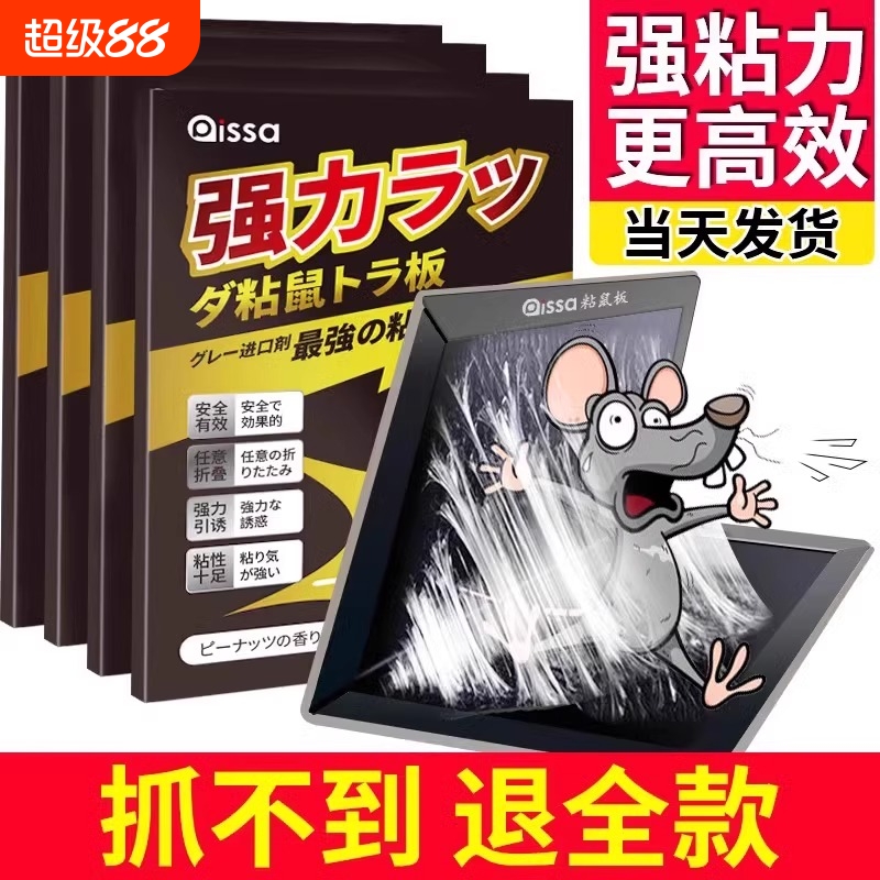 老鼠贴强力粘鼠板一窝端