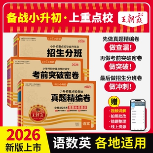2026王朝霞小升初真题卷试卷语文数学英语小学升初中真题精编招生分班考前突破密卷人教版六年级分类卷练总复习梳理考试阅读训练