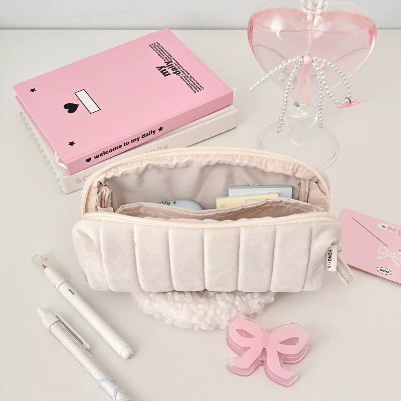 用心造物原创云朵面包小众柔软抗摔夹层收纳大容量笔袋日系文具袋