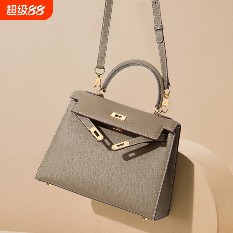 爱马女仕新款时尚头层牛皮高级感真皮凯莉包二代mini斜挎手提小包