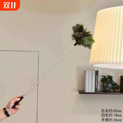 伸缩鸵鸟毛掸除尘扫灰家用鸡毛掸子静电除尘掸灰尘吸附清洁神器刷