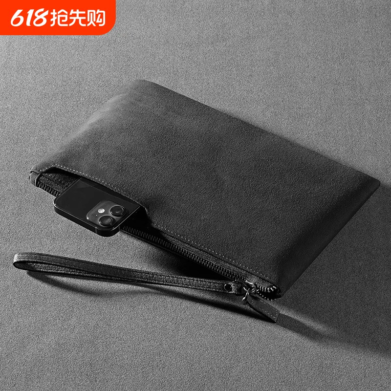 极简男士手包信封包小手拿包简约休闲包新款时尚大容量高级绿色