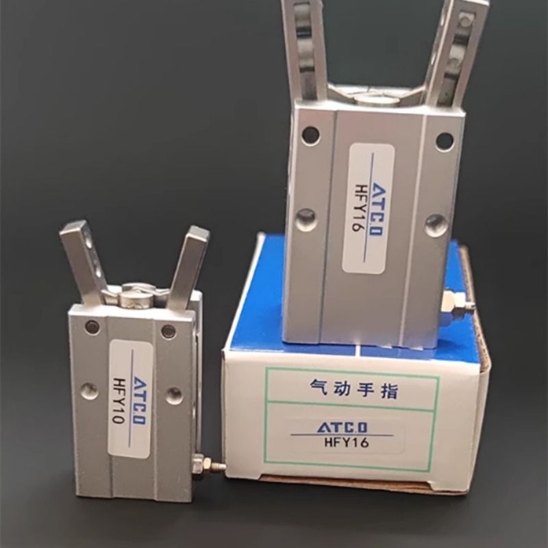 气动手指气缸Y型夹爪HFY HFTY6 10 16 20 25 32支点开闭