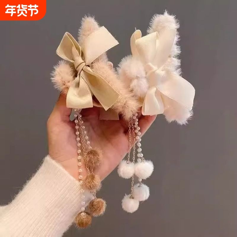 韩国毛毛绒抓夹毛球流苏吊坠蝴蝶结发夹后脑勺盘发发抓大号鲨鱼夹,饰品/流行首饰/时尚饰品新,发饰,淘宝优惠券,粉丝福利购,淘宝优惠卷