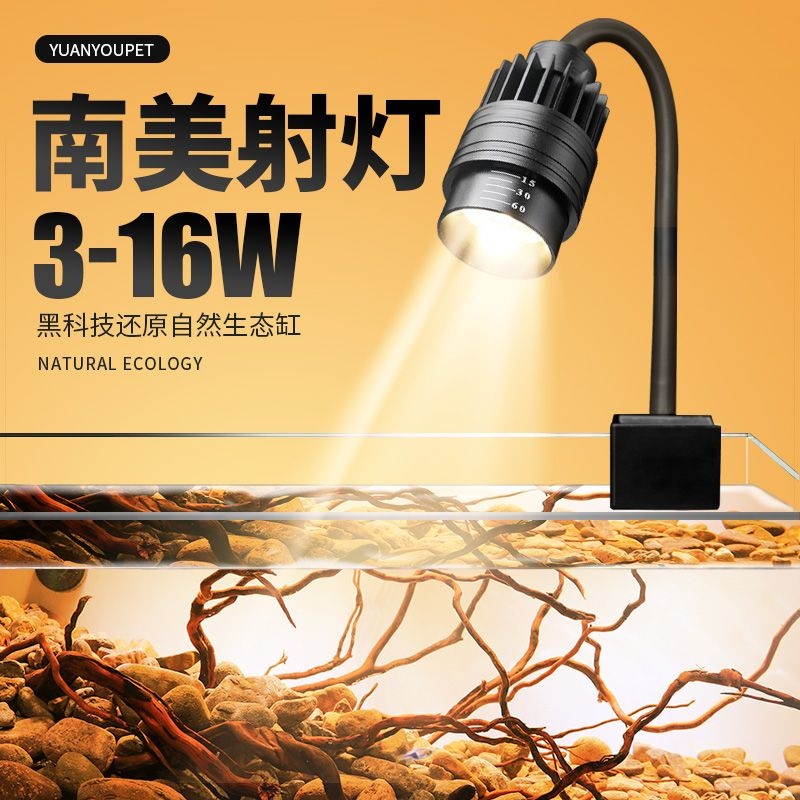 鱼缸灯变焦灯南美射灯原生缸水族观赏灯智能照明led防溅水水草灯