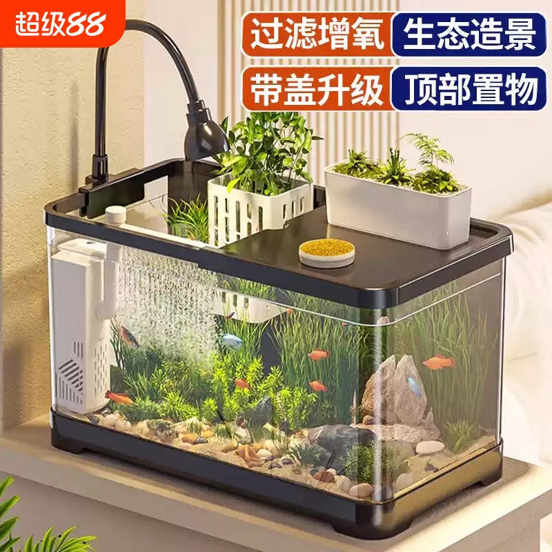 阔庭小型客厅生态桌面养鱼缸