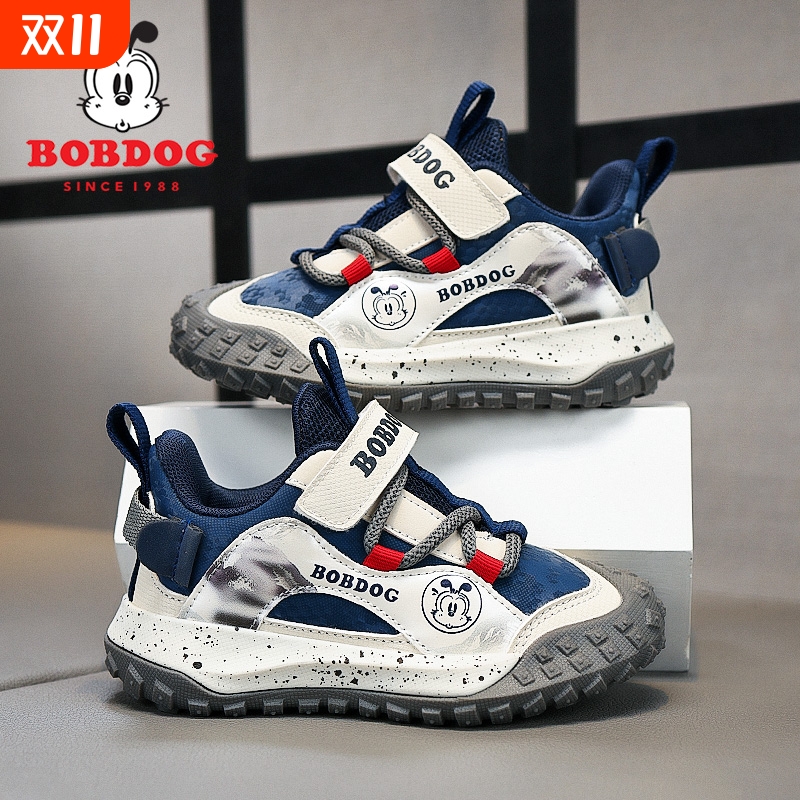 巴布豆男童皮面防水运动鞋