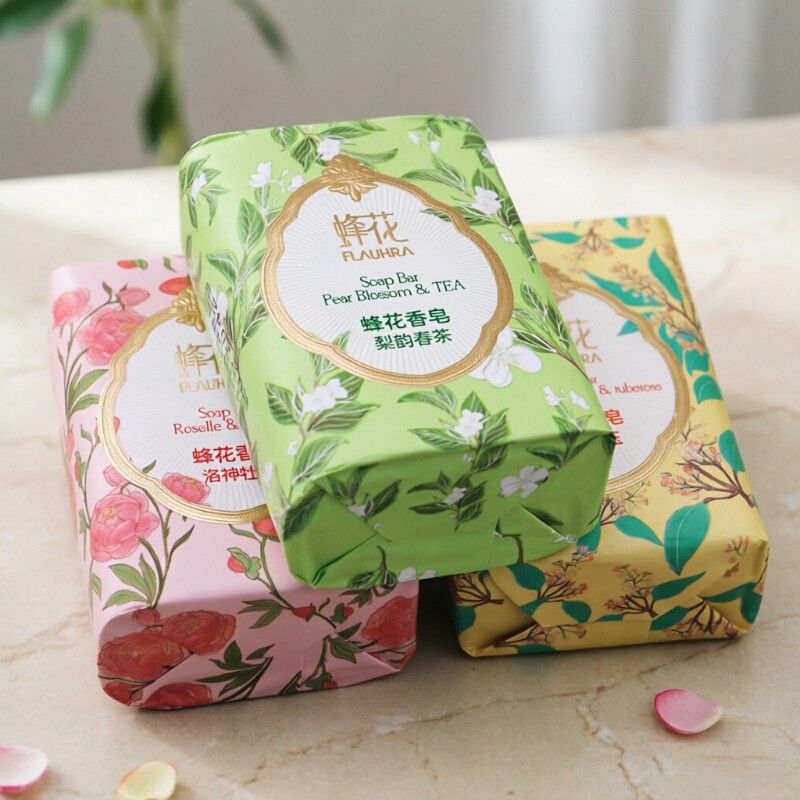 FLAUHRA蜂花香皂精油香氛皂洗脸沐浴洗澡洗手皂春茶白檀蜂蜜清