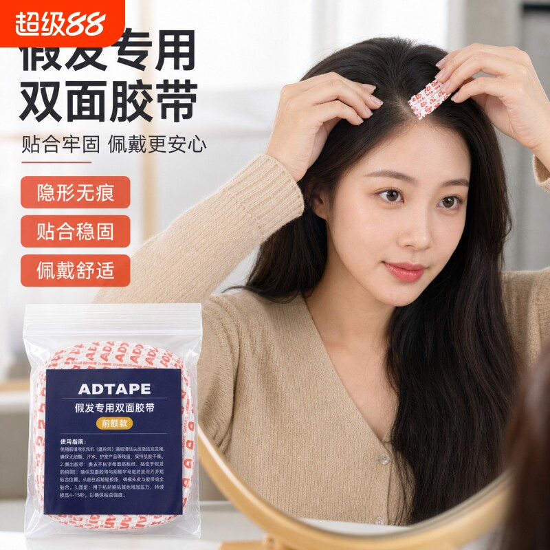 前额假发胶片生物双面胶防水防汗假发贴片胶新款超薄防脱