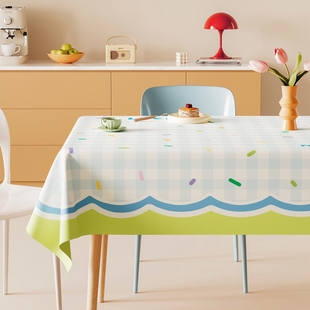 奶油风防油防水桌布免洗2025新款高级感pvc餐桌垫长方形ins风台布