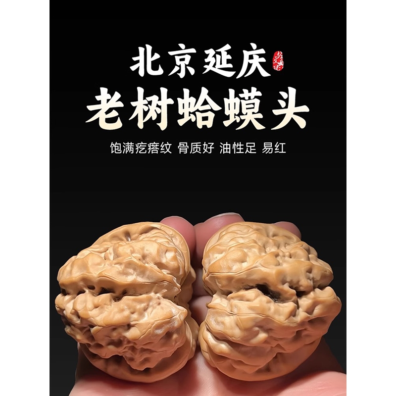 原产一代延庆蛤蟆头文玩桃核金蟾狮子头闷尖有腿有眼开背收藏盘玩