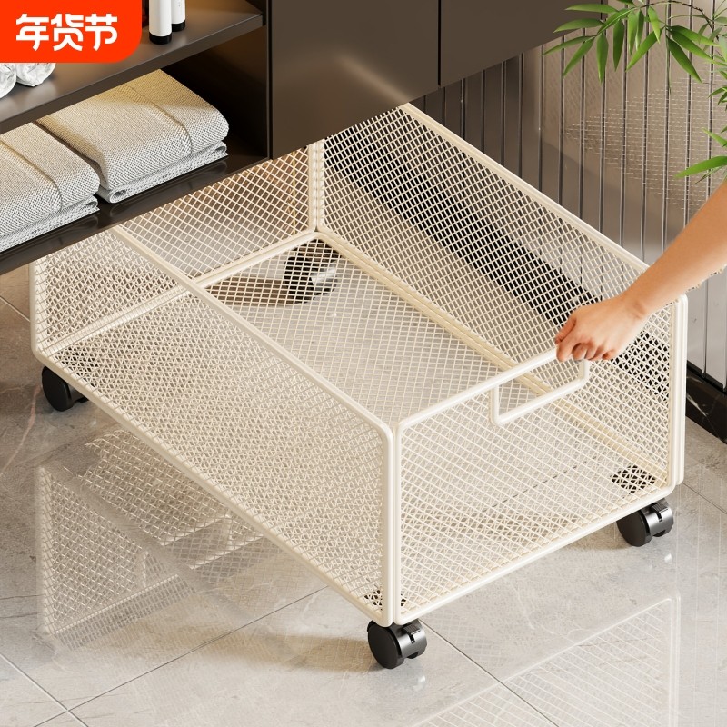 可移动浴室柜下脏衣篮脏衣服收纳筐带轮下置物架卫生间家用大容量,收纳整理,脏衣篮,淘宝优惠券,粉丝福利购,淘宝优惠卷