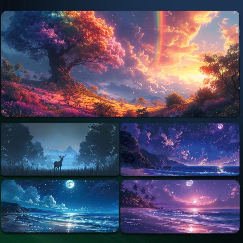 鼠标垫超大号男生加厚锁边二次元电竞卡通女电脑书桌垫键盘垫子