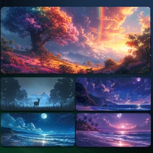 鼠标垫超大号男生加厚锁边二次元 电竞卡通女电脑书桌垫键盘垫子