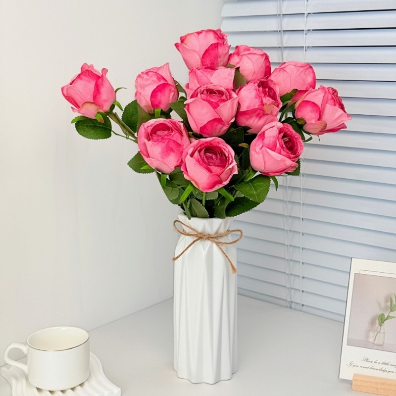 假花仿真花摆设花束玫瑰花餐桌客厅装饰高级感逼真高档绢花永生花