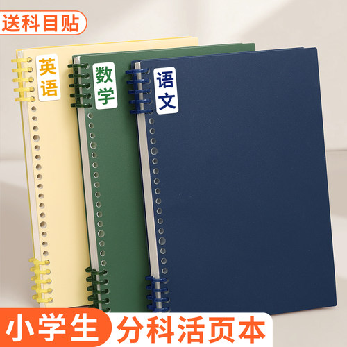 分科活页笔记本子b5小学生专用