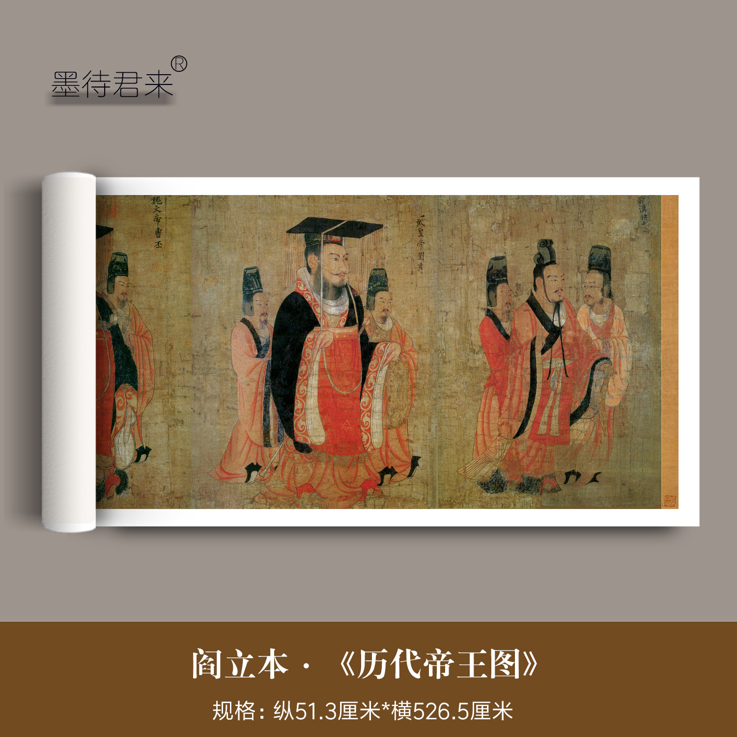阎立本《历代帝王图》高清微喷原大复制品仿古书画字画临摹装饰画