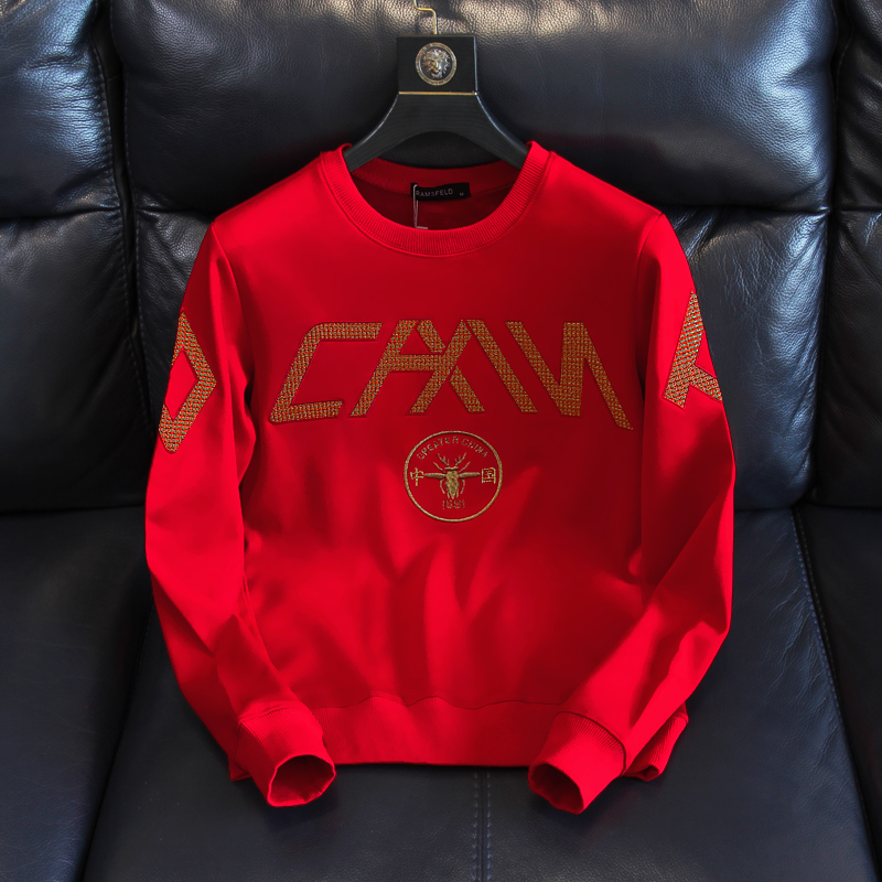 中国字样红色卫衣爱国青年潮牌